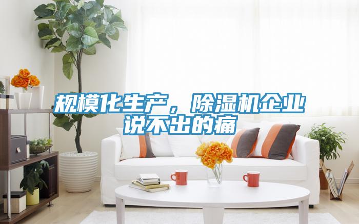 規(guī)?；a(chǎn)，除濕機(jī)企業(yè)說(shuō)不出的痛