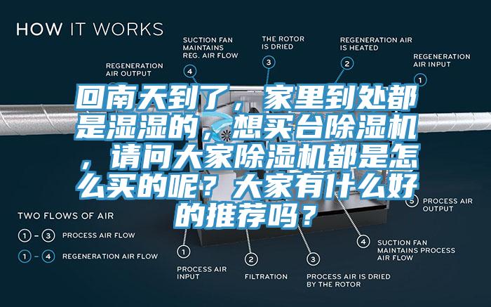 回南天到了，家里到處都是濕濕的，想買臺(tái)除濕機(jī)，請(qǐng)問(wèn)大家除濕機(jī)都是怎么買的呢？大家有什么好的推薦嗎？