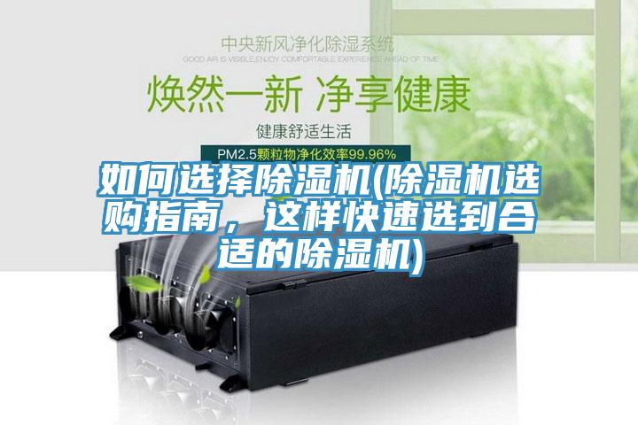 如何選擇除濕機(除濕機選購指南，這樣快速選到合適的除濕機)