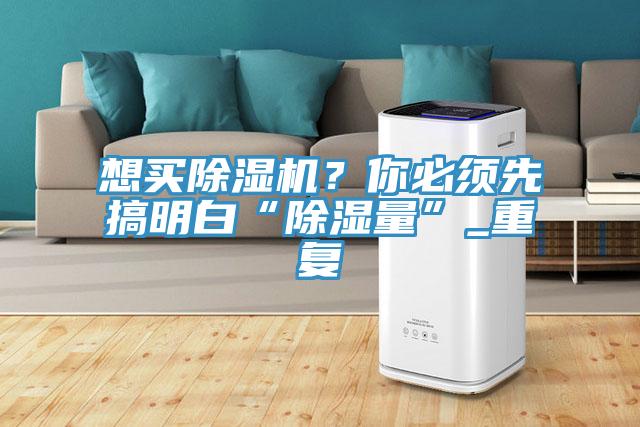 想買除濕機(jī)？你必須先搞明白“除濕量”_重復(fù)